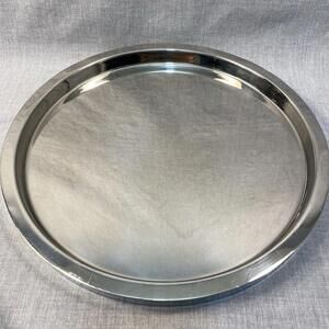 Modern Round Silver Tray  13 1/2”